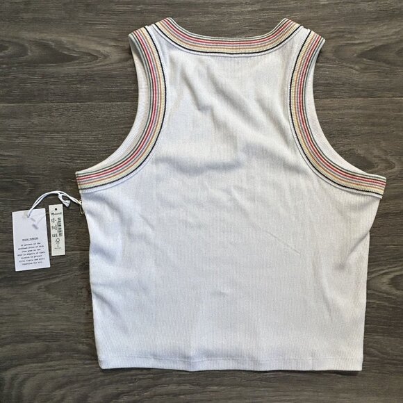 Madewell Small The Pride Brightside Crop Tank Top White Rainbow Love to All - Picture 3 of 10